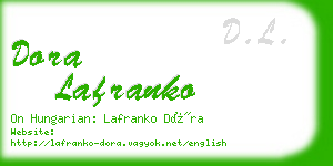 dora lafranko business card